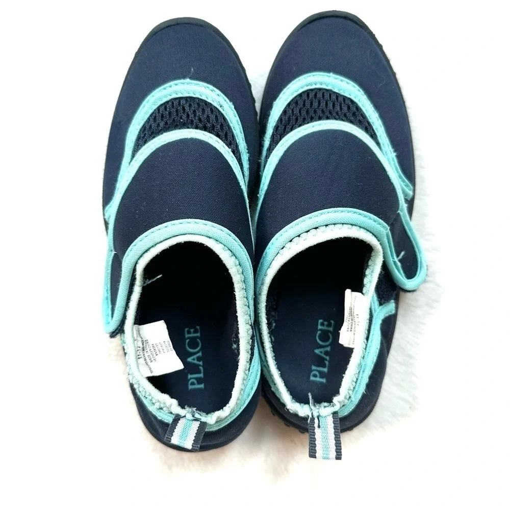 ⭐️ 5 for $25 PLACE Navy & Light Blue Kids Water Shoes Velcro Size 11–12